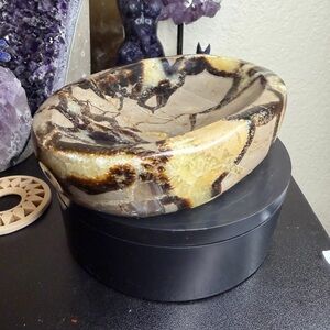 Septarian UV reactive Unique Multicolor Crystal Bowl